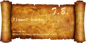 Timmel Benke névjegykártya